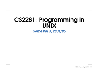 CS2281: Programming in UNIX