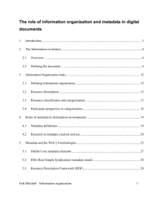 The role of information organization and metadata in