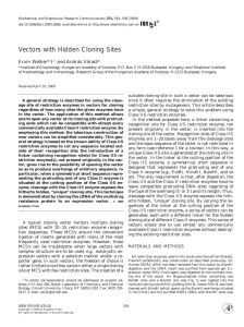 Vectors with Hidden Cloning Sites