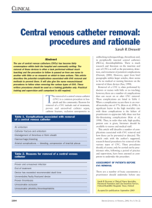 Central venous catheter removal: procedures and rationale