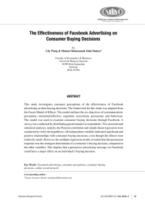 The Effectiveness of Facebook Advertising on Consumer Buying