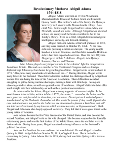 Revolutionary Mothers: Abigail Adams 1744-1818