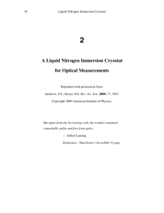 A Liquid Nitrogen Immersion Cryostat for Optical Measurements