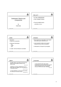 Distributed Objects and Components