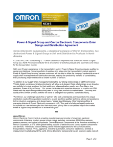 Power & Signal Group and Omron Electronic Components Enter