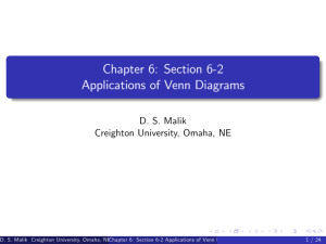 Chapter 6: Section 6-2 Applications of Venn Diagrams