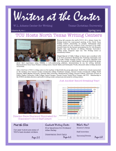 Fall 2013 Newsletter - TCU - Writing Center