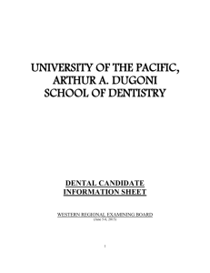 university of the pacific - Western Regional Examining Board