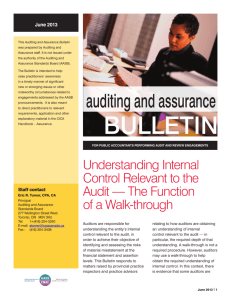 Understanding Internal Control Relevant to the Audit