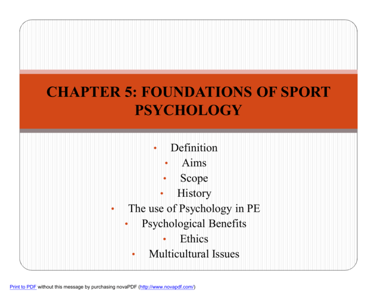 Chapter 5 Foundations Of Sport Psychology