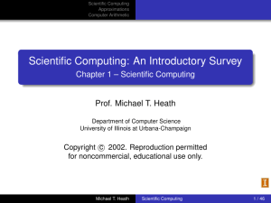 Scientific Computing - Professor Michael T. Heath