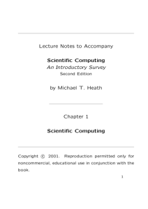 Lecture Notes to Accompany Scientific