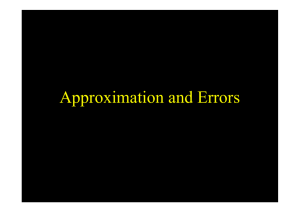 Approximation and Errors