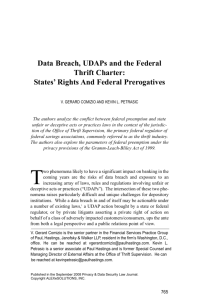 Data Breach, UDAPs and the Federal Thrift Charter