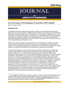 An Overview of the Relapse Prevention (RP) Model