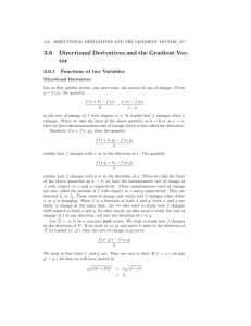 3.6 Directional Derivatives and the Gradient Vec