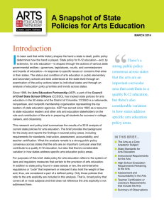 A Snapshot of State Policies for Arts Education