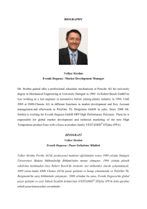 BIOGRAPHY Volker Strohm Evonik Degussa / Market Development