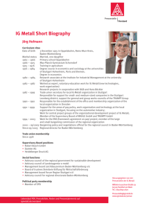 IG Metall Short Biography - IG Metall Gewerkschaftstag 2013