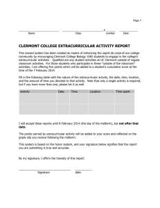 clermont college extracurricular activity report