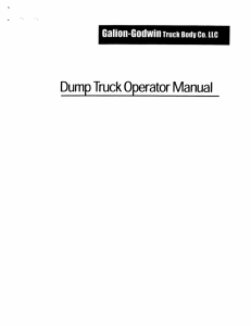 Dump Truck Operator Manual