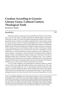 Creation According to Genesis