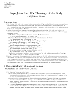 Pope John Paul II's Theology of the Body A Cliff Notes'