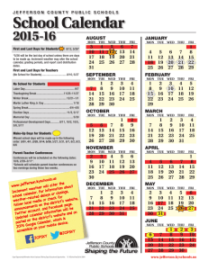 School Calendar - Jefferson County Public Schools