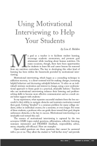 Using Motivational Interviewing to Help Your Students