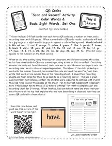 Sight Word QR Code Flash Cards