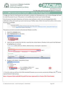 5.1.1 [SR] Construction Contract – Claim for Final Payment