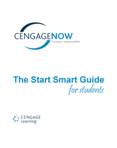 CengageNOW: The Start Smart Guide for Students