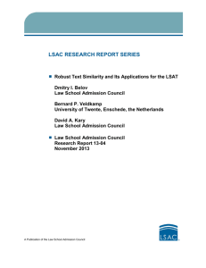 Robust Text Similarity and Its Applications for the Lsat (rr 13