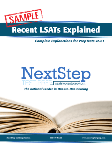 Recent LSATs Explained - Next Step Test Preparation