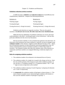 207 Chapter 12: Oxidation and Reduction. Oxidation