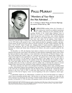 Pauli Murray, "Members of Your Race Are Not Admitted . . . ", Ch. 11