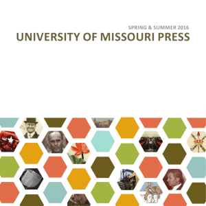 hardcover forthcoming - University of Missouri Press