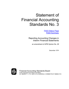 Statement of Financial Accounting Standards No. 3