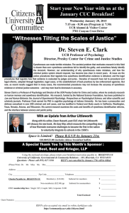 Dr. Steven E. Clark “Witnesses Tilting the Scales of