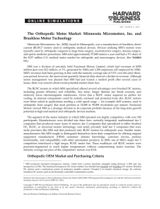 The Orthopedic Motor Market: Minnesota Micromotors, Inc.