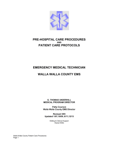 BLS Protocols 2014 - Walla Walla County