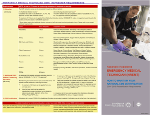 (emt) refresher - National Registry of Emergency Medical Technicians