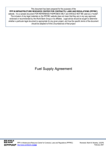 Fuel Supply Agreement - Public Private Partnerships in