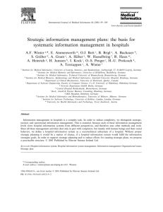 Strategic information management plans: the basis for systematic