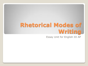 Rhetorical Modes of Writing