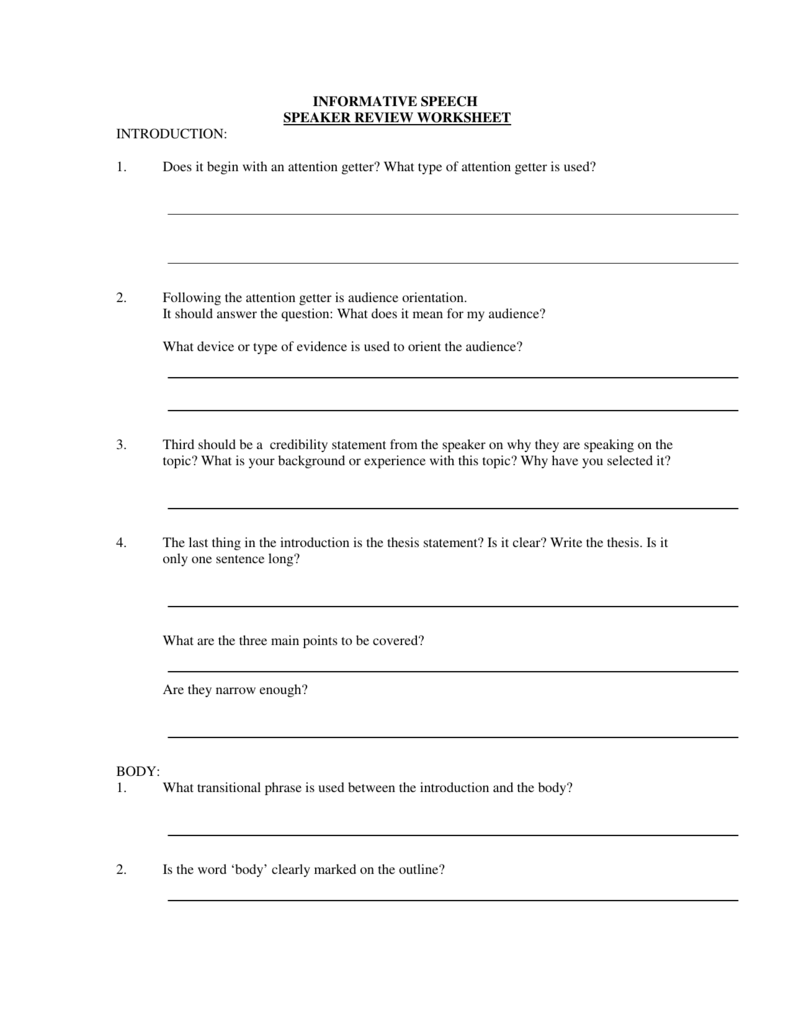 informative-speech-speaker-review-worksheet