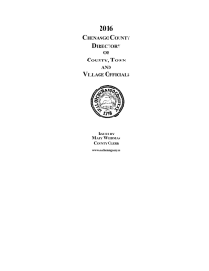 CHENANGO COUNTY DIRECTORY OF COUNTY, TOWN AND