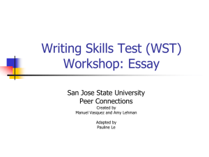 WST Workshop - Peer Connections