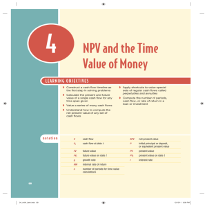 NPV and the Time Value of Money