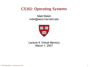 Virtual Memory - Harvard University